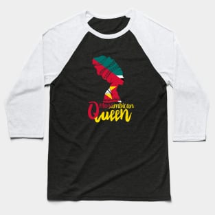 Mozambican Queen Mozambique Flag Afro Roots Baseball T-Shirt